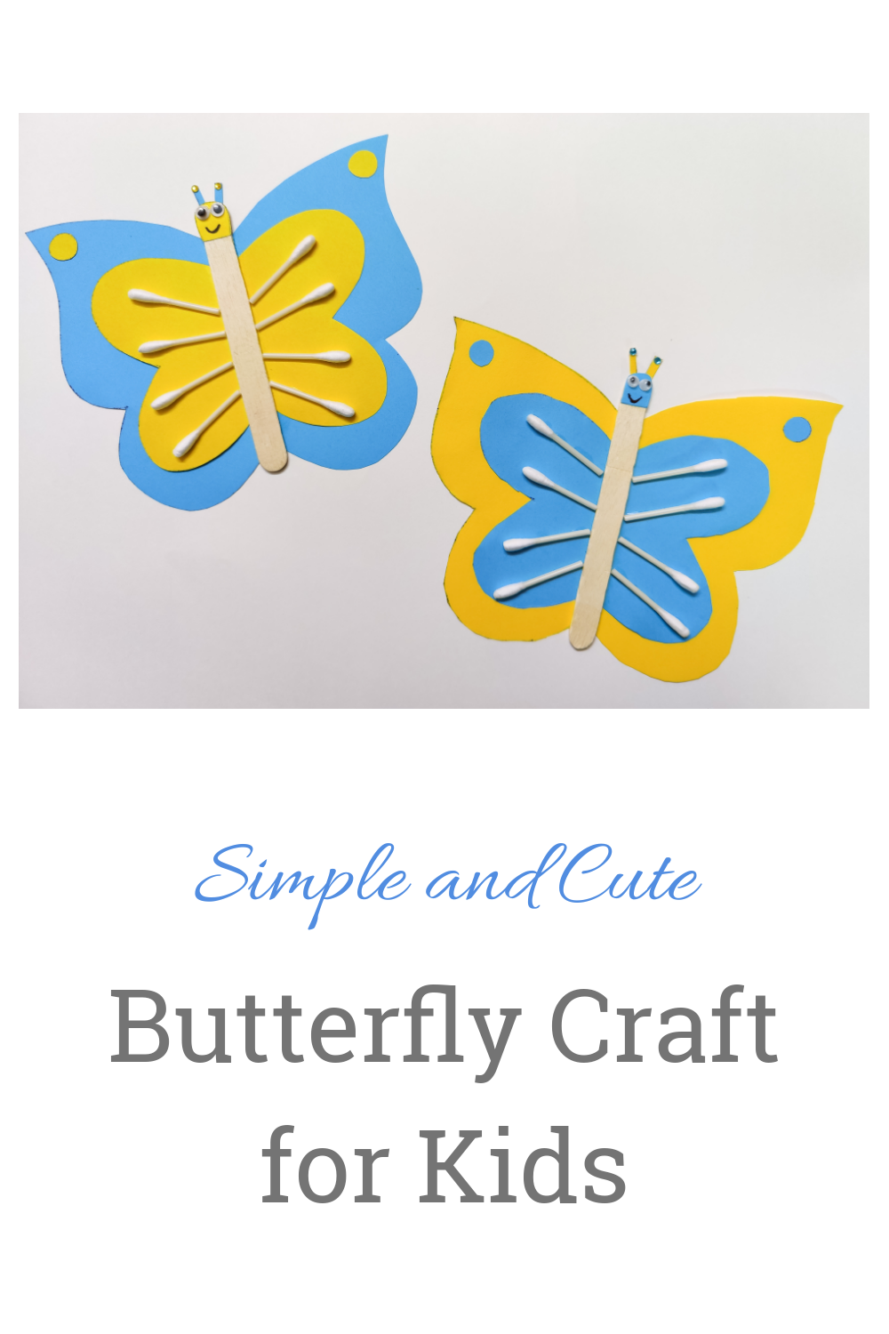 simple and cute butterfly craft pin